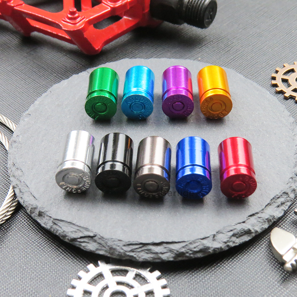 Colorful metal bullet casing wheel dust covers Black Bullet Tire Valve stem Cap