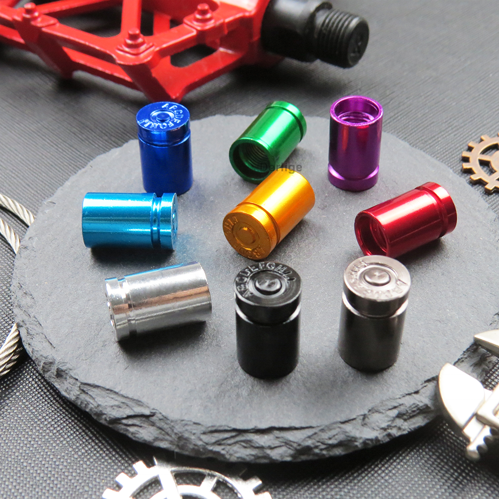 Colorful metal bullet casing wheel dust covers Black Bullet Tire Valve stem Cap