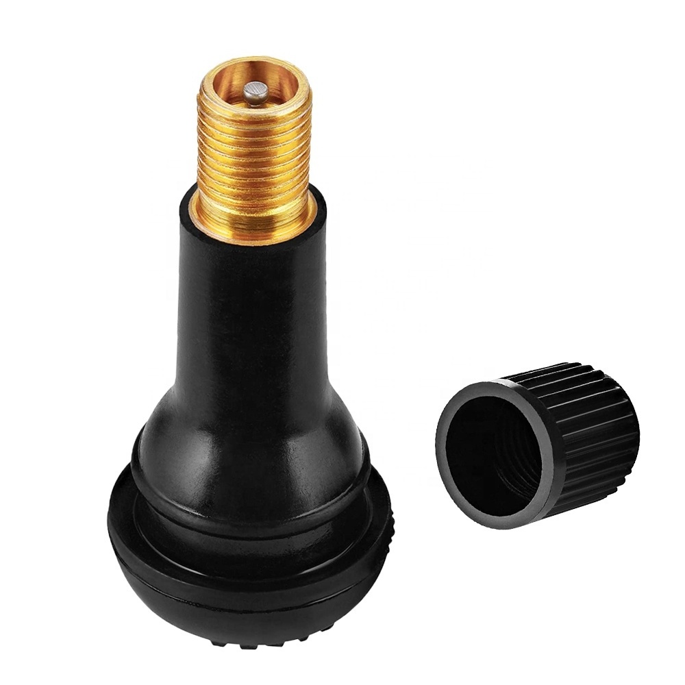 TR413 rubber tire valve snap-in valve stem tubeless black color universal Schrader replacement valve stem