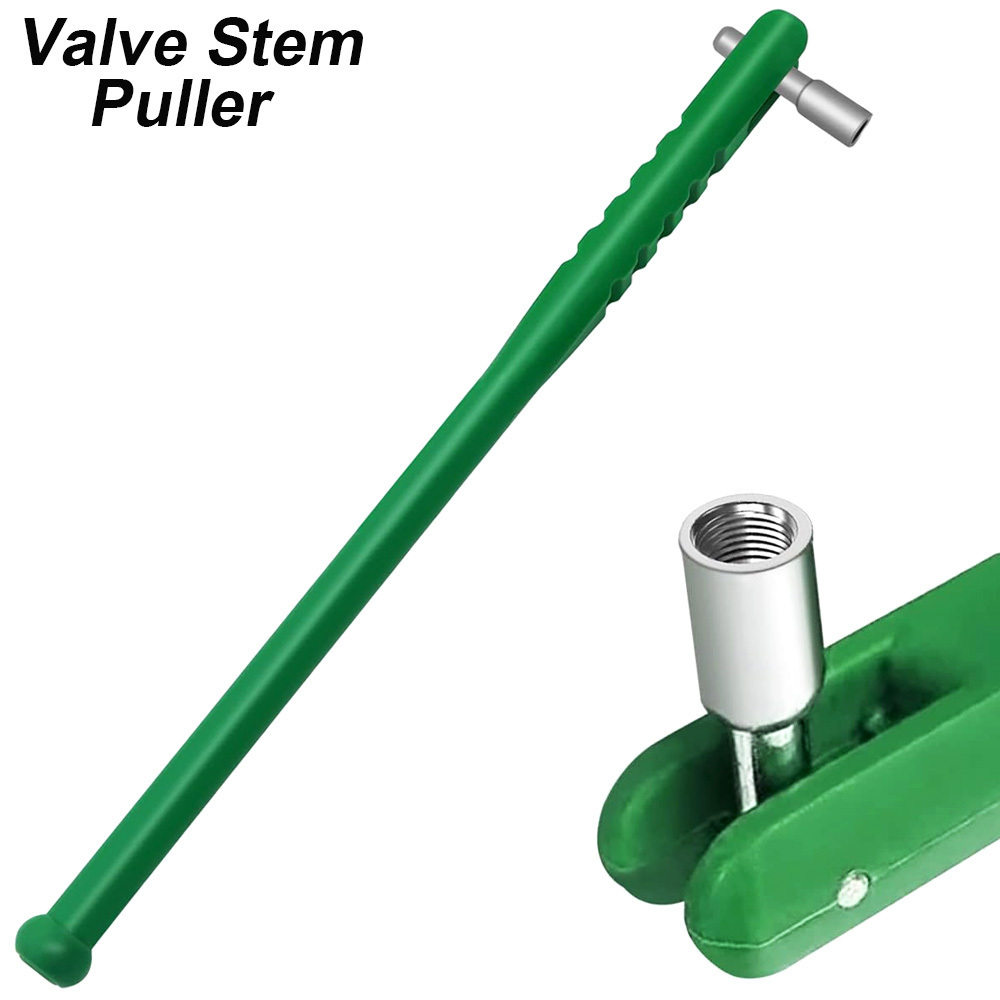 Tire Valve Stem Puller/Installer Tool With Valve Core Remover Tool Threaded Head, Pivoting Head, Nylon-Coated Steel