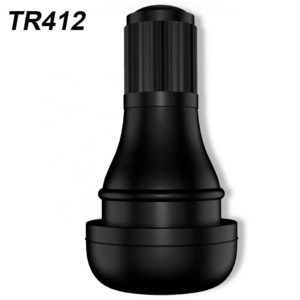 TR412 tire valve stem rubber snap-in short black valve stem for tubeless 0.453 Inch 11.3mm rim holes on standard vehicle tires