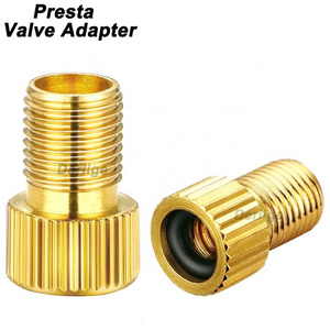 Brass Presta Valve Adapter, Convert Presta to Schrader, French to US, Bike Inflate Converter