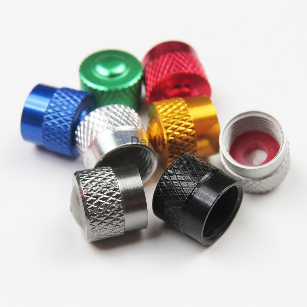 Car Motorcycle Schrader Accessory Aluminium Alloy  Valve Cap knurled Tire Valve Air Dust Cover Stem Cap