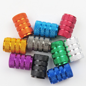 Schrader valve Universal Colorful Car Auto Aluminum Alloy Anodize knurled Wheel Tire Valve Caps Dust Covers