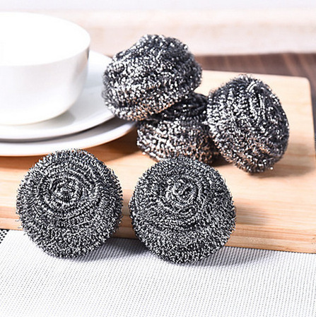 SUS410 Wire Dish Pot Kitchen Sink Cleaning Ball Washing Dishes Wool Scrubber Scouring Pads Stainless Steel Hot Sales 20 Grams