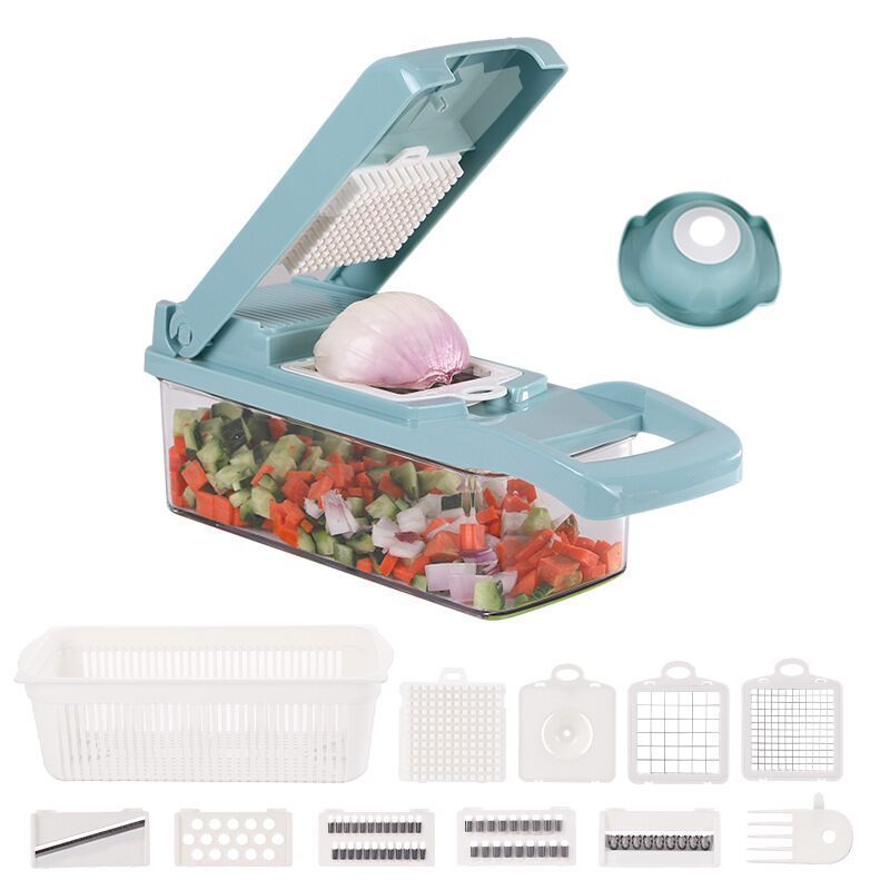 Best Sell  12 in 1 13 in 1 15 in 1 Multifunctional Onion Veggie Cutter Fruits Slicer Food Salad Manual Vegetable Chopper