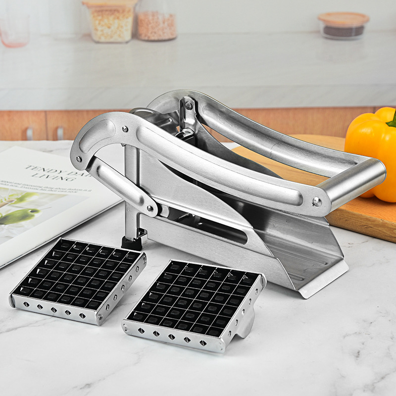 Potato Slicer Stainless Steel Manual Thick French Fries Cucumber Cutter Burger Shop Press Potato Slicer