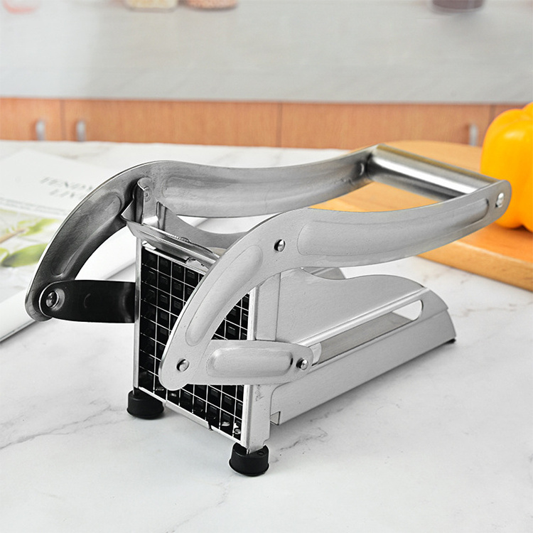 Potato Slicer Stainless Steel Manual Thick French Fries Cucumber Cutter Burger Shop Press Potato Slicer