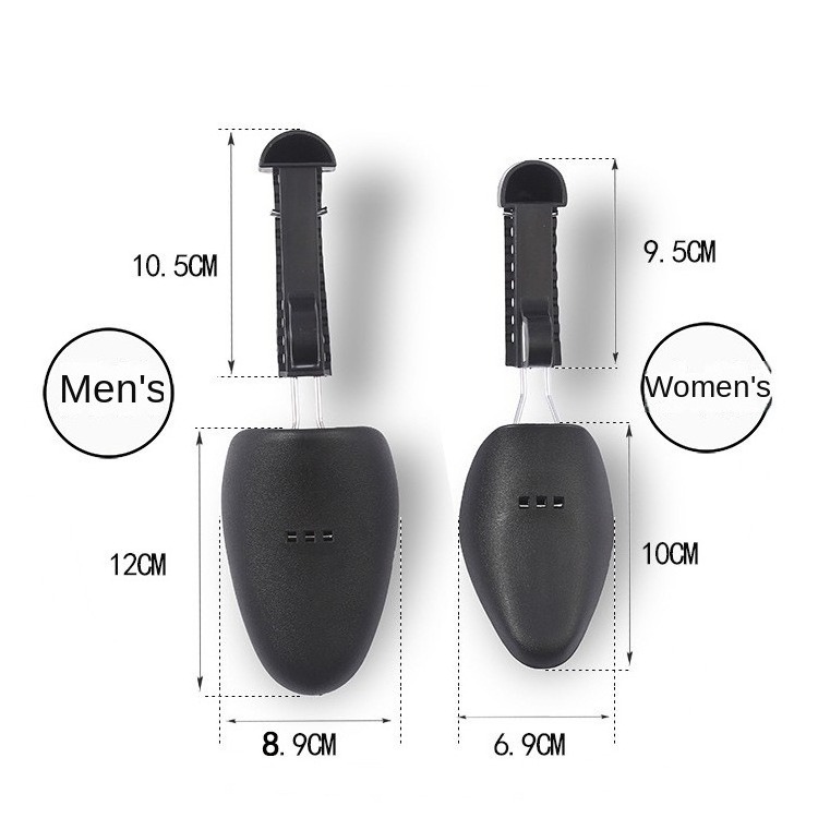 Men's and Women's Black Adjustable Anti Wrinkle Plastic Shoe Stretcher Leather and Sports Shaping Shoe Stretcher