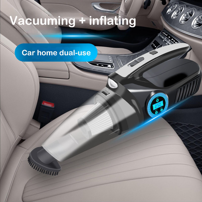 2 In 1 12V Powerful Car Vacuum Cleaner Wet And Dry Whit Air Compressor Inflator Pump digital tire pressure Car Vacuum Cleaner