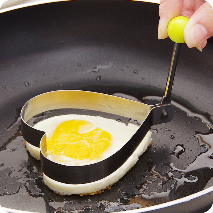 Kitchen Egg shape Pancake Maker With Handle Non-Stick for Griddle Pan Stainless Steel Fried Egg Cooking Tool Egg Rings