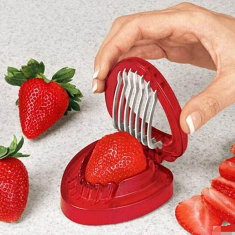 TOP Product Kitchen Gadget Stainless Steel Fruit Cutter Boiled Egg Avocado Slicer Tool Food Chopper Strawberry Cutter