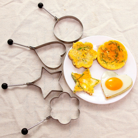 Kitchen Egg shape Pancake Maker With Handle Non-Stick for Griddle Pan Stainless Steel Fried Egg Cooking Tool Egg Rings