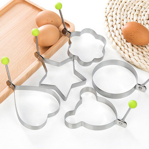 Kitchen Egg shape Pancake Maker With Handle Non-Stick for Griddle Pan Stainless Steel Fried Egg Cooking Tool Egg Rings