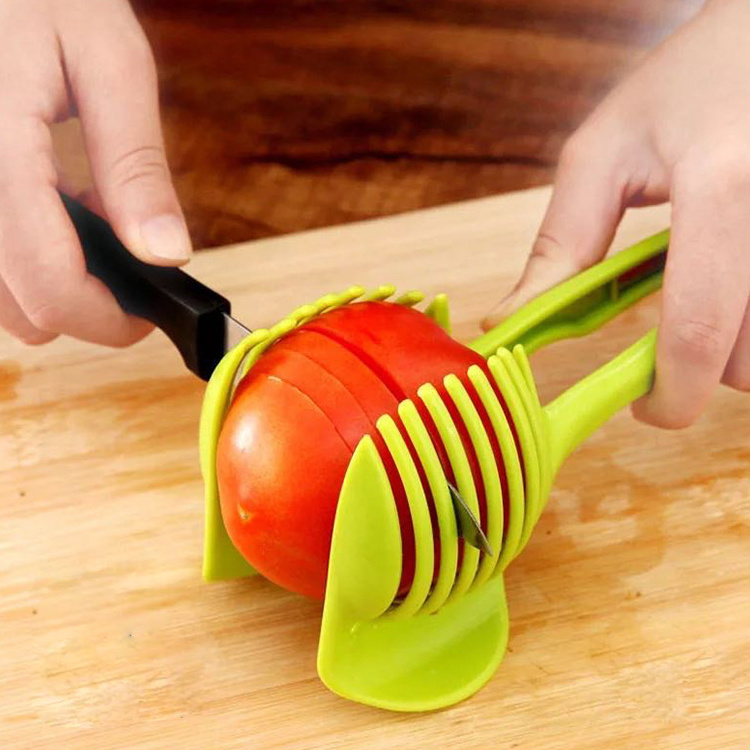 Hot Sales Tomato Slicers  Cutter holder onion Wedge Lime Fruit Vegetable Food Tong orange Lemon Tomato Slicer