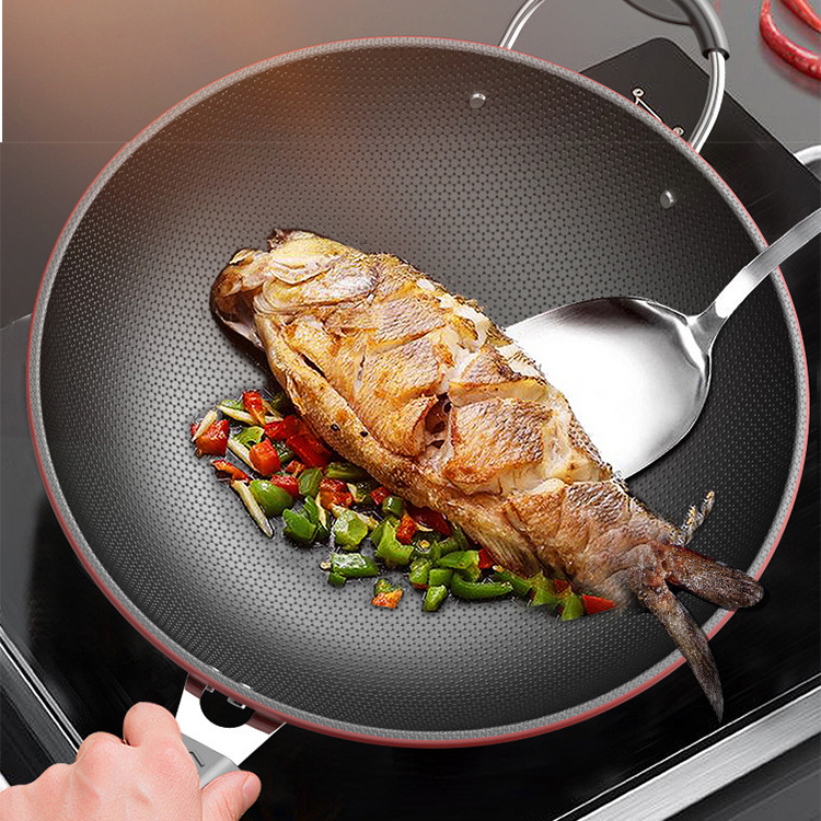 Hot Sale Baking Pans Cake Cast Saucepan Cooking Pancake Sauce Fry Wok Pan With Lid Honeycomb Structure Non Stick Pan