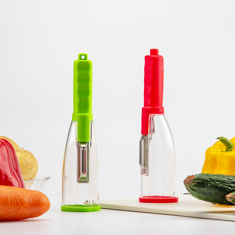 Best Sell Kitchen Gadgets Fruit Peelers and Cutter with Storage Apple Vegetable Potato Peeler