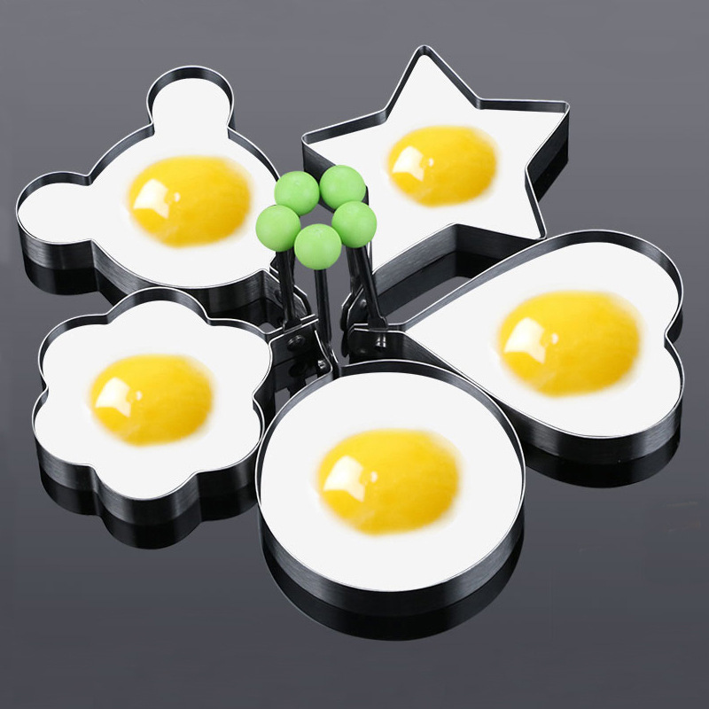 Kitchen Egg shape Pancake Maker With Handle Non-Stick for Griddle Pan Stainless Steel Fried Egg Cooking Tool Egg Rings