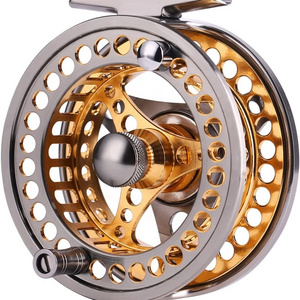 Fly-fishing reel with large Arbor 2+1 BB CNC machined aluminum alloy body and spool