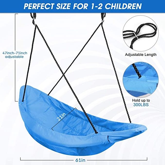 Canoe Tree Swing for Kids and Adults Flying Outdoor Indoor Saucer Hammock