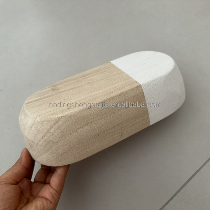 High Quality Wholesale paulownia  wood candle tray set /Oval Wood Dough Bowls Rustic Decorative Tray