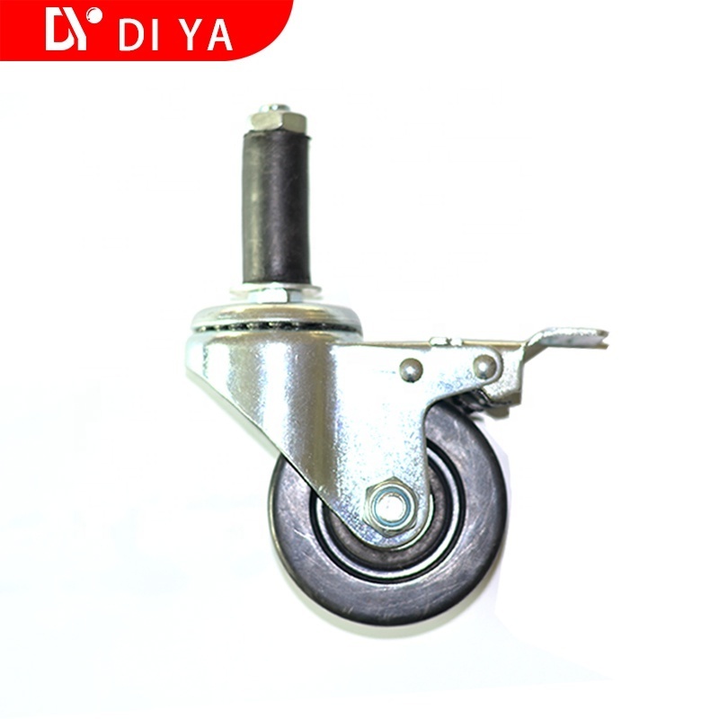 3 inch Medium Duty Double Ball Bearing Universal Wheel Plastic PUTrolley Castor Swivel Locking Furniture Caster Wheels