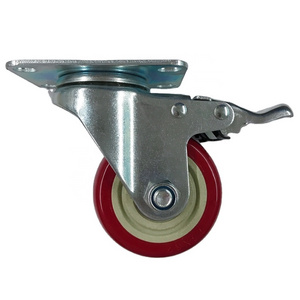 3 inch Medium Duty Double Ball Bearing Universal Wheel Plastic PUTrolley Castor Swivel Locking Furniture Caster Wheels