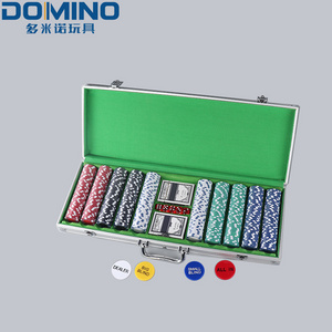 Duominuo 500 pieces Sticker Printed Casino Dice Poker Chips Texas Hold'em Poker Set