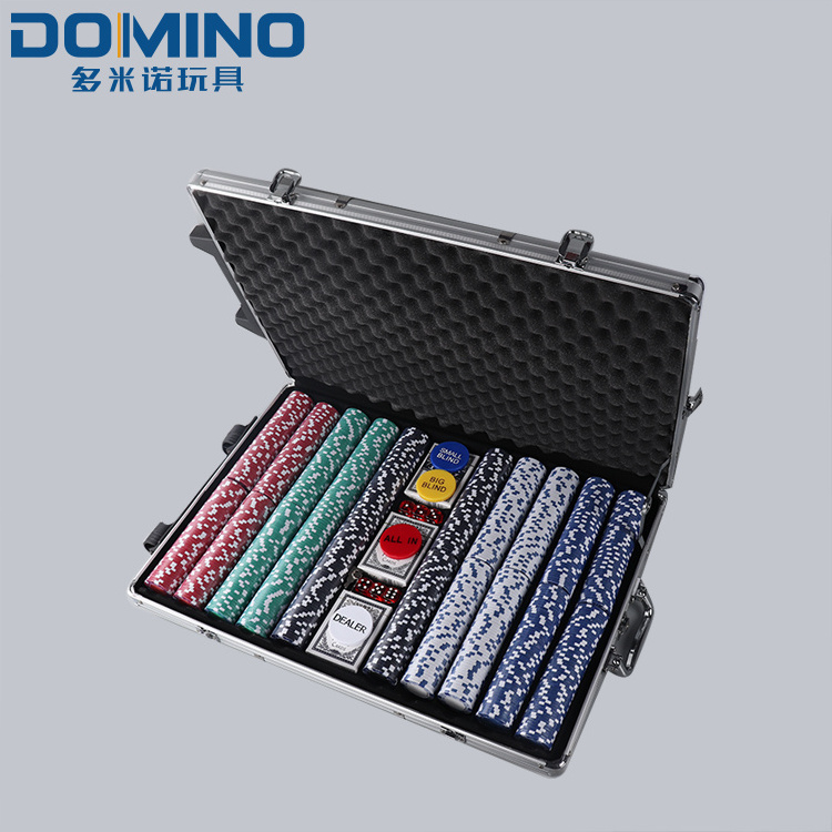 1000 chips poker set Aluminum suitcase carrying poker sets case playing card dice and dealer