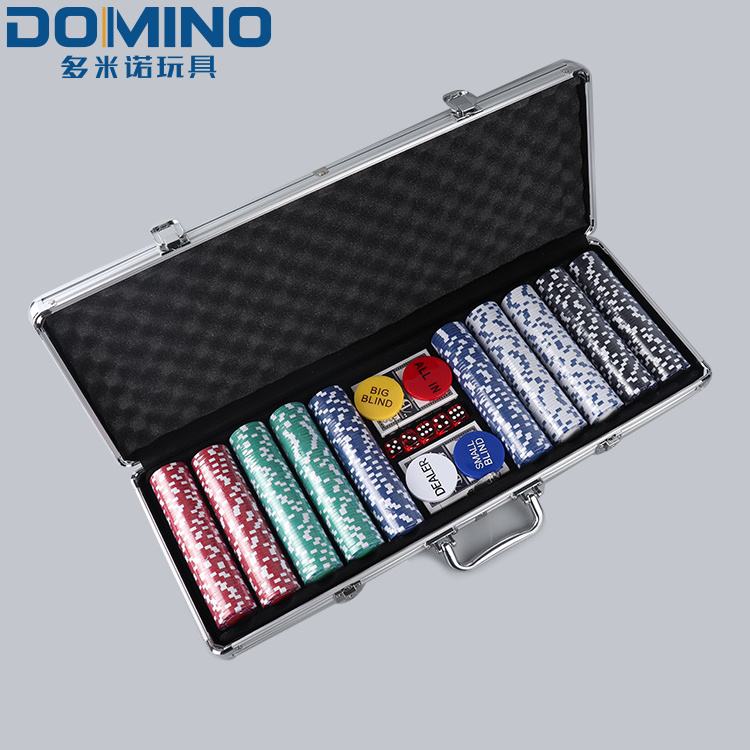 500pcs Poker chips 2 Playing cards Bargaining Poker chips set with aluminium Case Clay Composite Poker Set