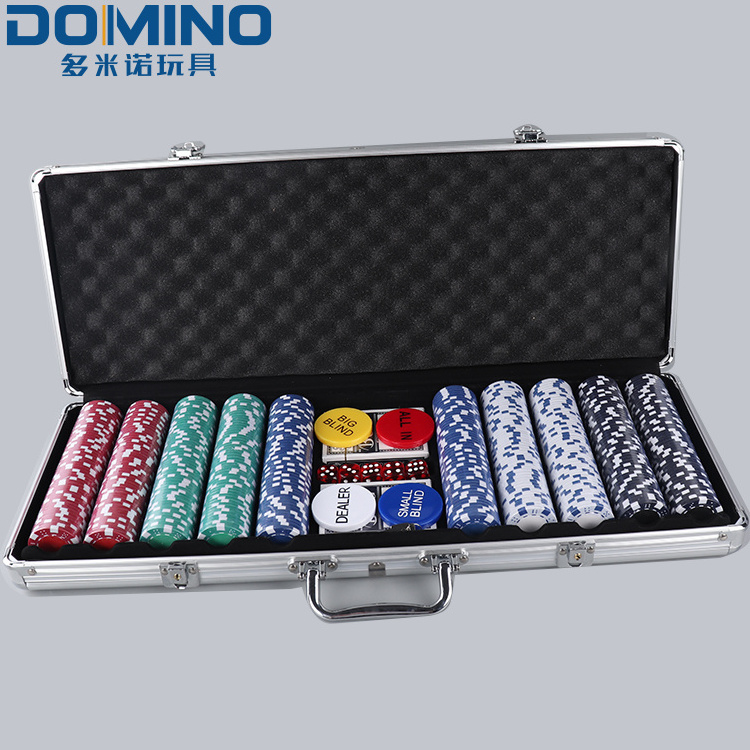 500pcs Poker chips 2 Playing cards Bargaining Poker chips set with aluminium Case Clay Composite Poker Set