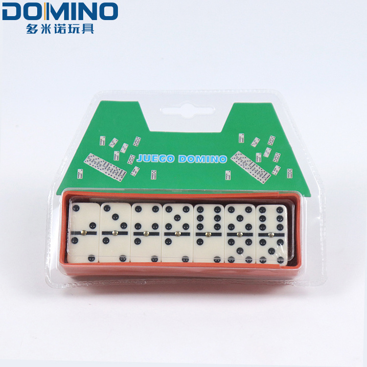 2020 toys domino block mikado game set 28 pieces plastic domino table  Double 6 number Dominoes