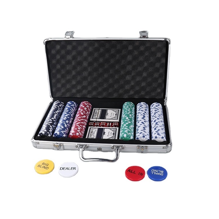 Professional manufacturer custom logo pp/abs  poker chip 300 casino clay iron poker chips set