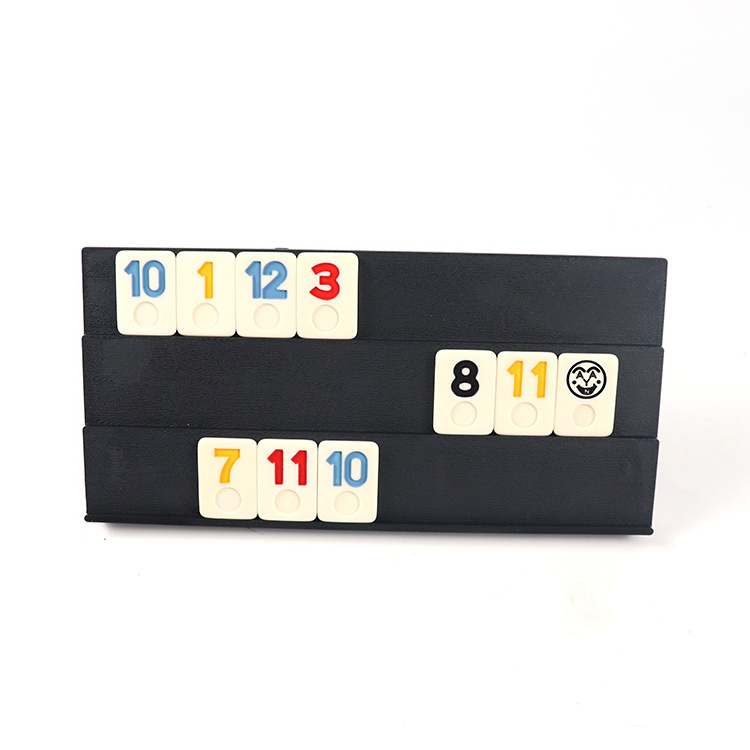 family travel mahjong rummy set with complimentary rummy dice for storage and portability