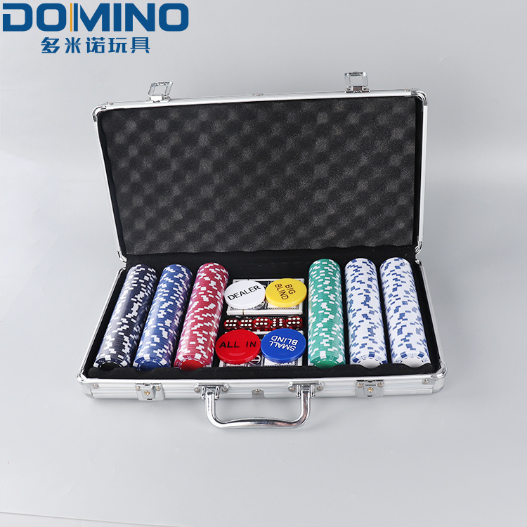 Professional manufacturer custom logo pp/abs  poker chip 300 casino clay iron poker chips set