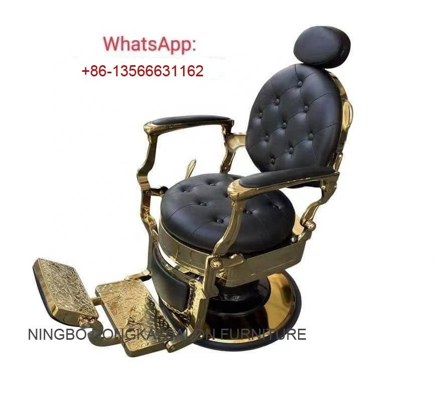 Professional wholesale antique modern heavy duty hydraulic Black and Gold barber shop chair