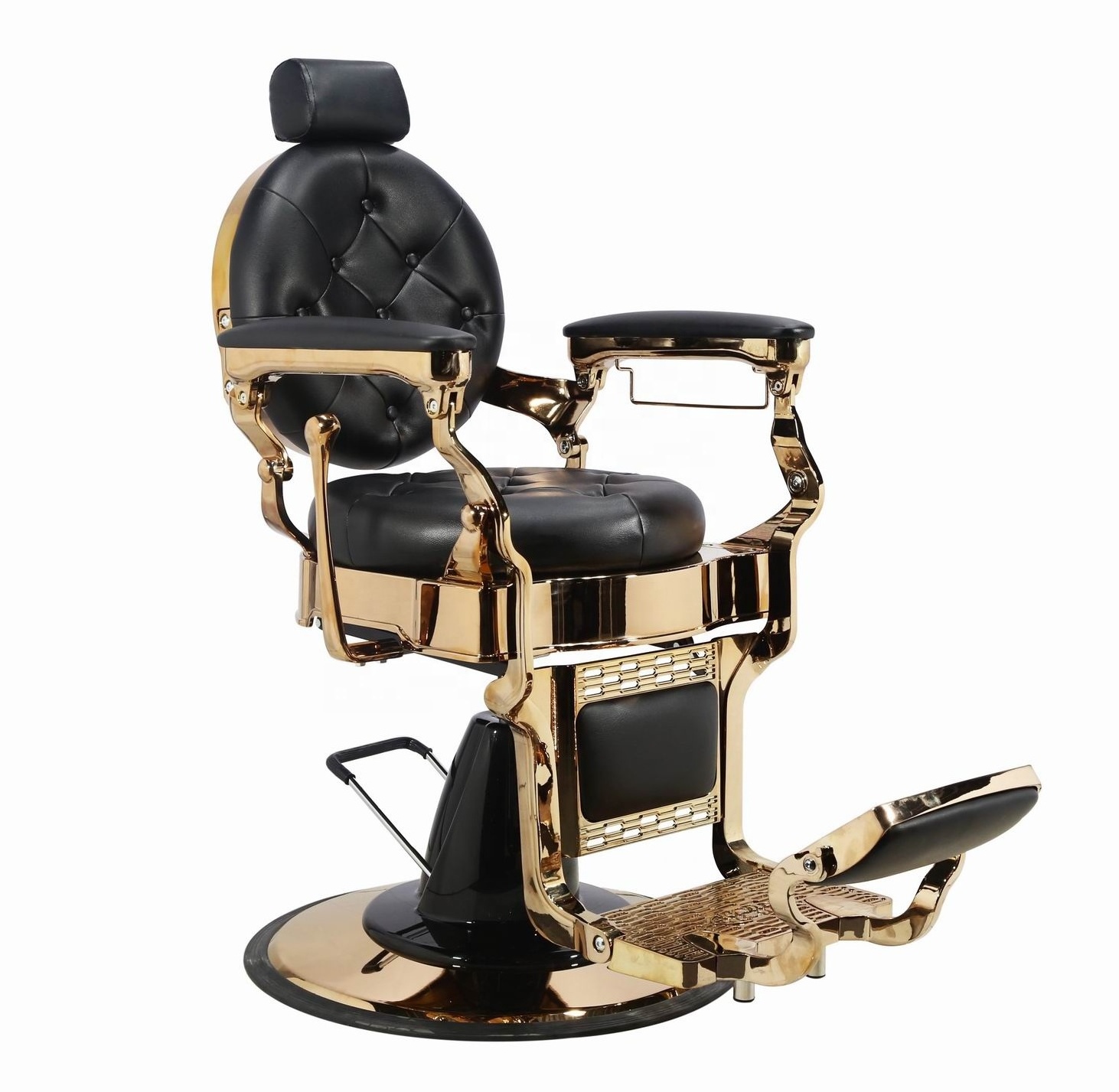 Professional wholesale antique modern heavy duty hydraulic Black and Gold barber shop chair