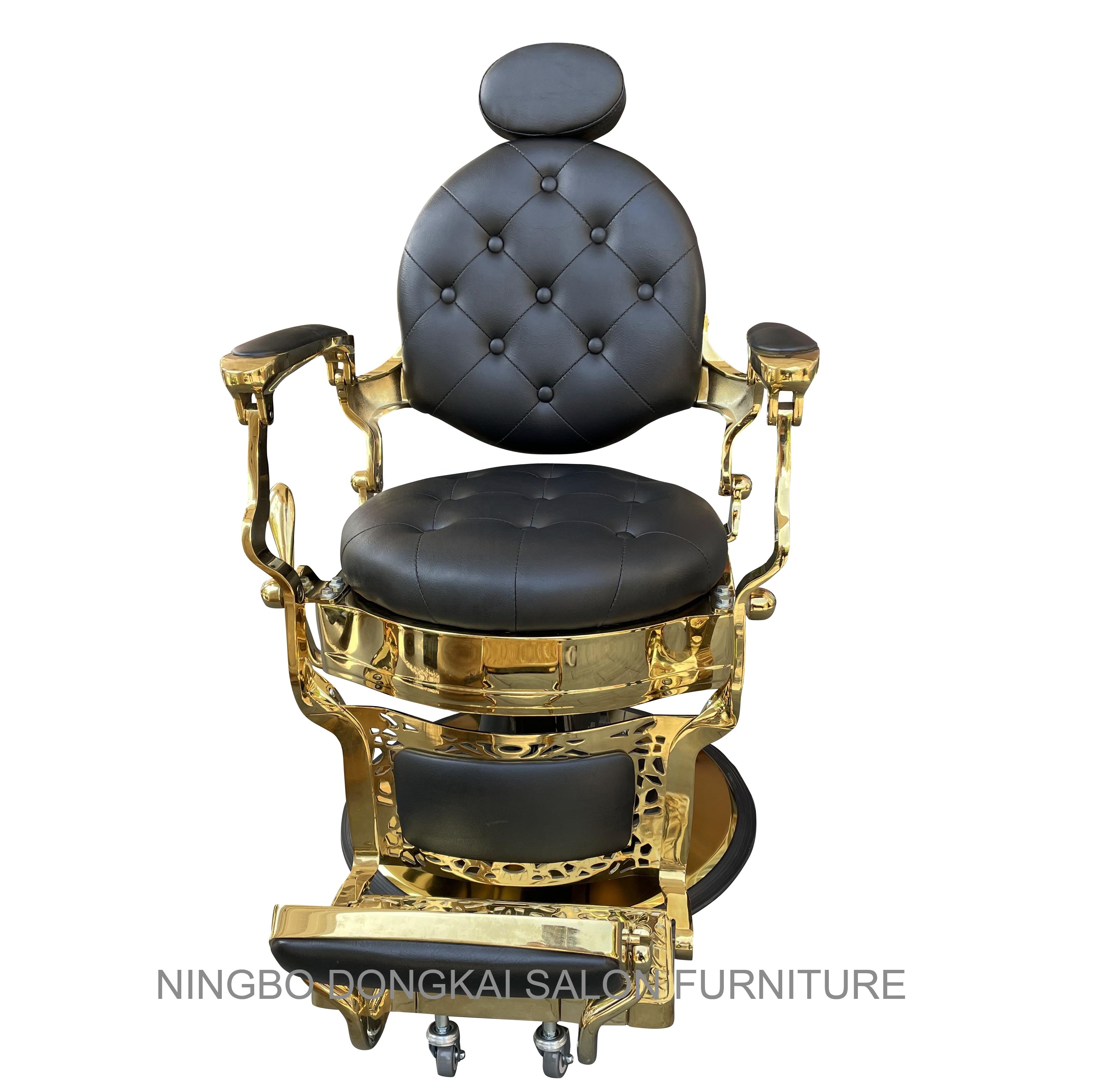 Professional wholesale antique modern heavy duty hydraulic Black and Gold barber shop chair