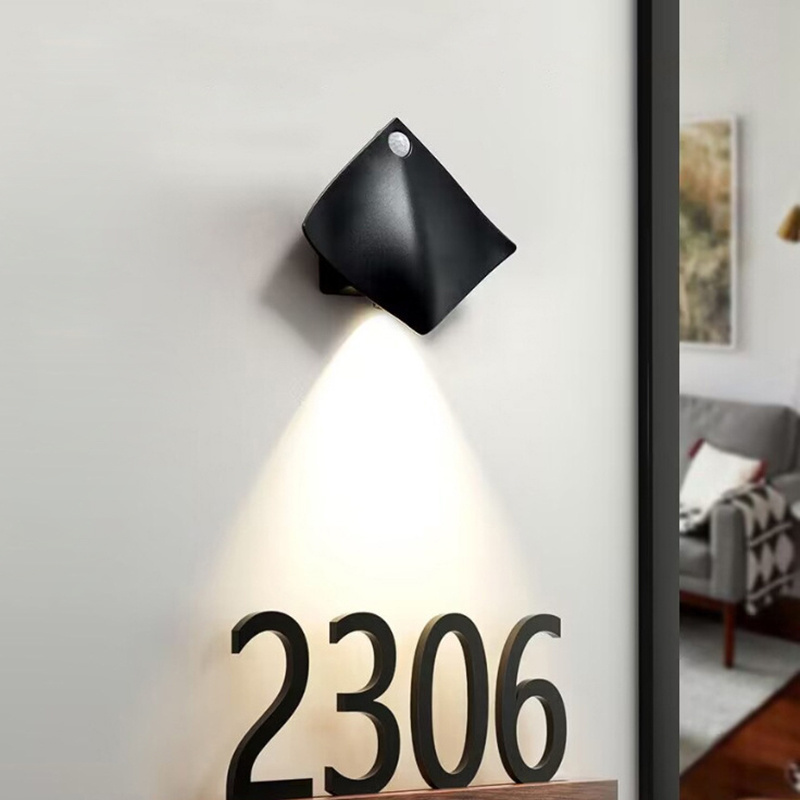 New Multifunctional Devil Rays Shape Small Wall Mounted USB Rechargeable LED Motion Sensor Wall Light Lamp With Magnet For Home