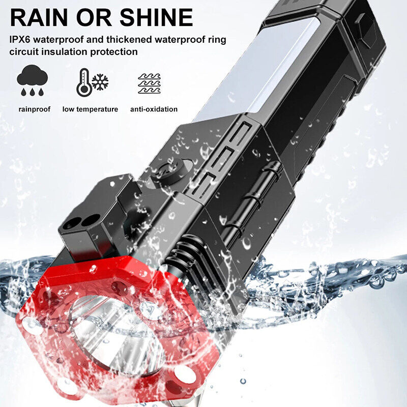 5 In 1 Small Portable Waterproof USB Rechargeable LED Emergency Light Lamp With Side COB For Car Outdoor