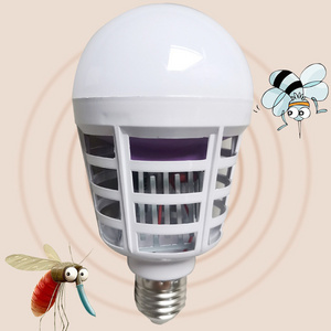 2 In1 Purple UV Low Noise Radiation 360 Degrees Energy Saving LED E26 E27 Electric Bug Trap Repellent Zapper Killer Lamp Bulb