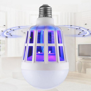 2 In1 Purple UV Low Noise Radiation 360 Degrees Energy Saving LED E26 E27 Mosquito Trap Repellent Zapper Killer Lamp Bulb