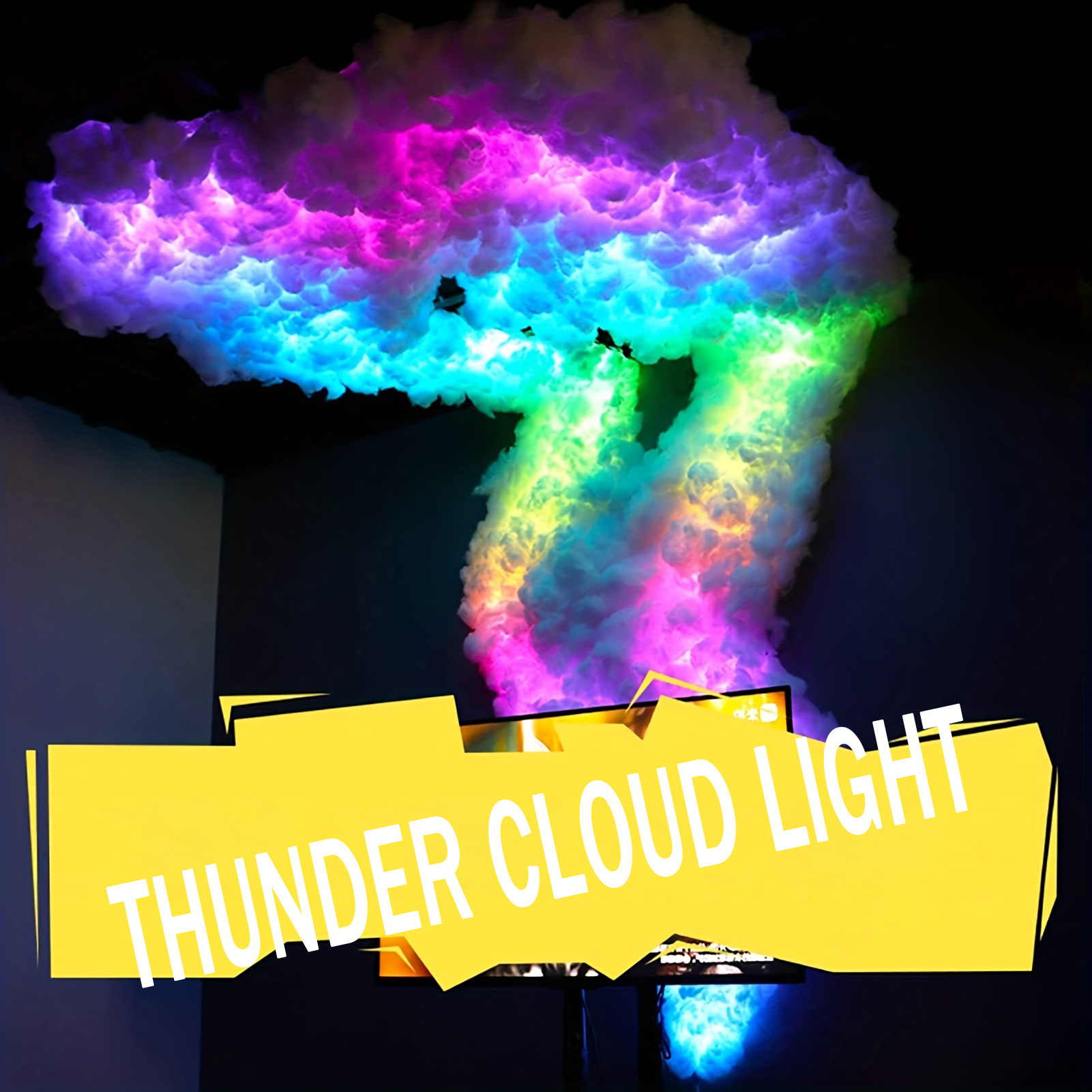 DIY Atmosphere Decoration RGB 3D Thunderstorm Thunder Cloud LED Smart Light Lamp With APP Control For Bedroom Gaming Room Bar