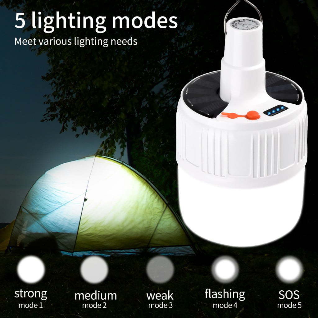 Hot Sale Portable Waterproof 5 Speed Dimming Camping Tent Rechargeable Emergency Lamp Remote Control LED Solar Emergency Light