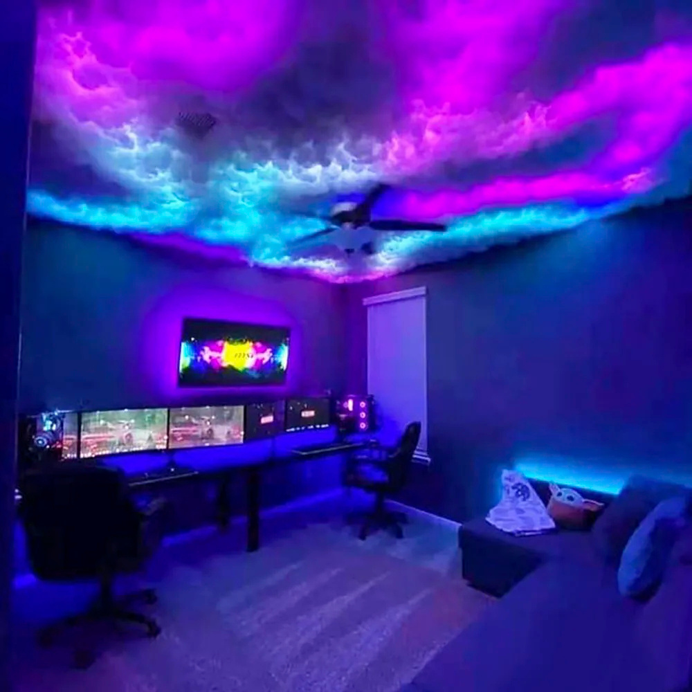 DIY Atmosphere Decoration RGB 3D Thunderstorm Thunder Cloud LED Music Recognition Rhythm Light Lamp With APP Control For Bedroom