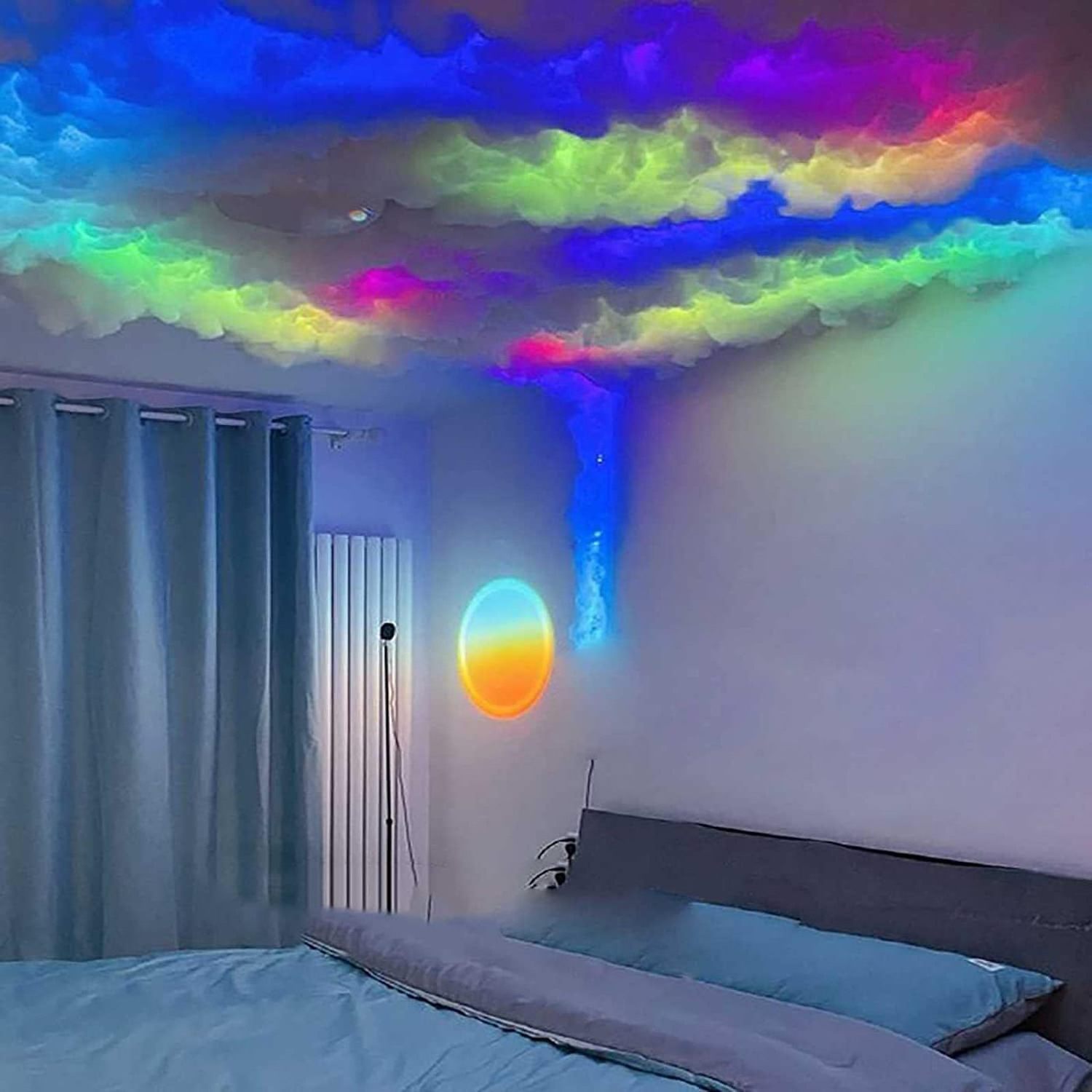 DIY Creative Atmosphere Decoration RGB 3D Thunderstorm Thunder Cloud LED Ceiling Light Lamp With APP Control For Bedroom Party