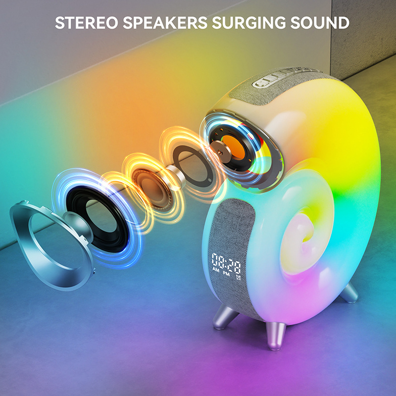 Portable Conch Romantic Atmosphere APP Control 256 RGB BT BlueTooth Wireless Speaker Sound Machine With LED Smart Light For Home