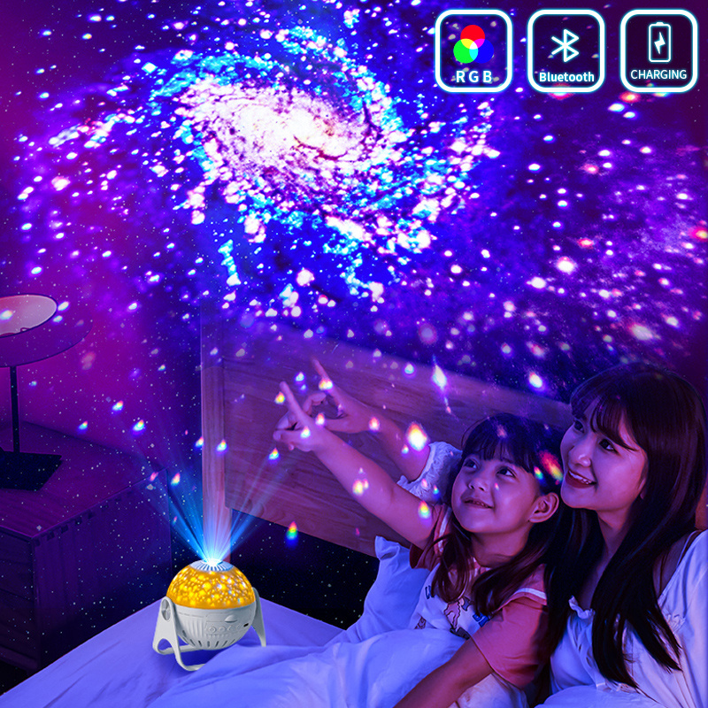 New Ocean Wave Laser RGB LED 360 Adjustable Rotating Nightlight Music Planet Galaxi Star Starry Night Light With Blue Tooth