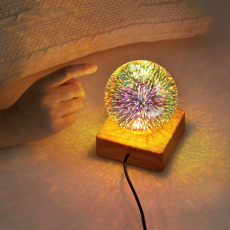 Hot Colorful Crystal Ball Nightlight USB LED 3D Firework Crystal Ball Night Lights for Valentine's Day Girlfriend Gift