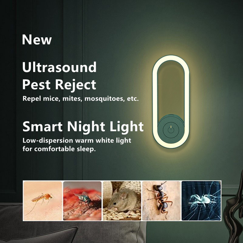 Smart Silent Safe LED Sensor Nightlight Night Light Lamp With Ultrasonic Electric Mosquito Reject Repellent Repeller For Home